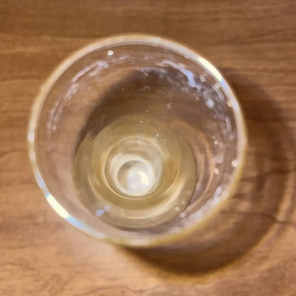 Vtg Clear Glass 6 Inch Bud Vase Cloudy Bottom Unbranded